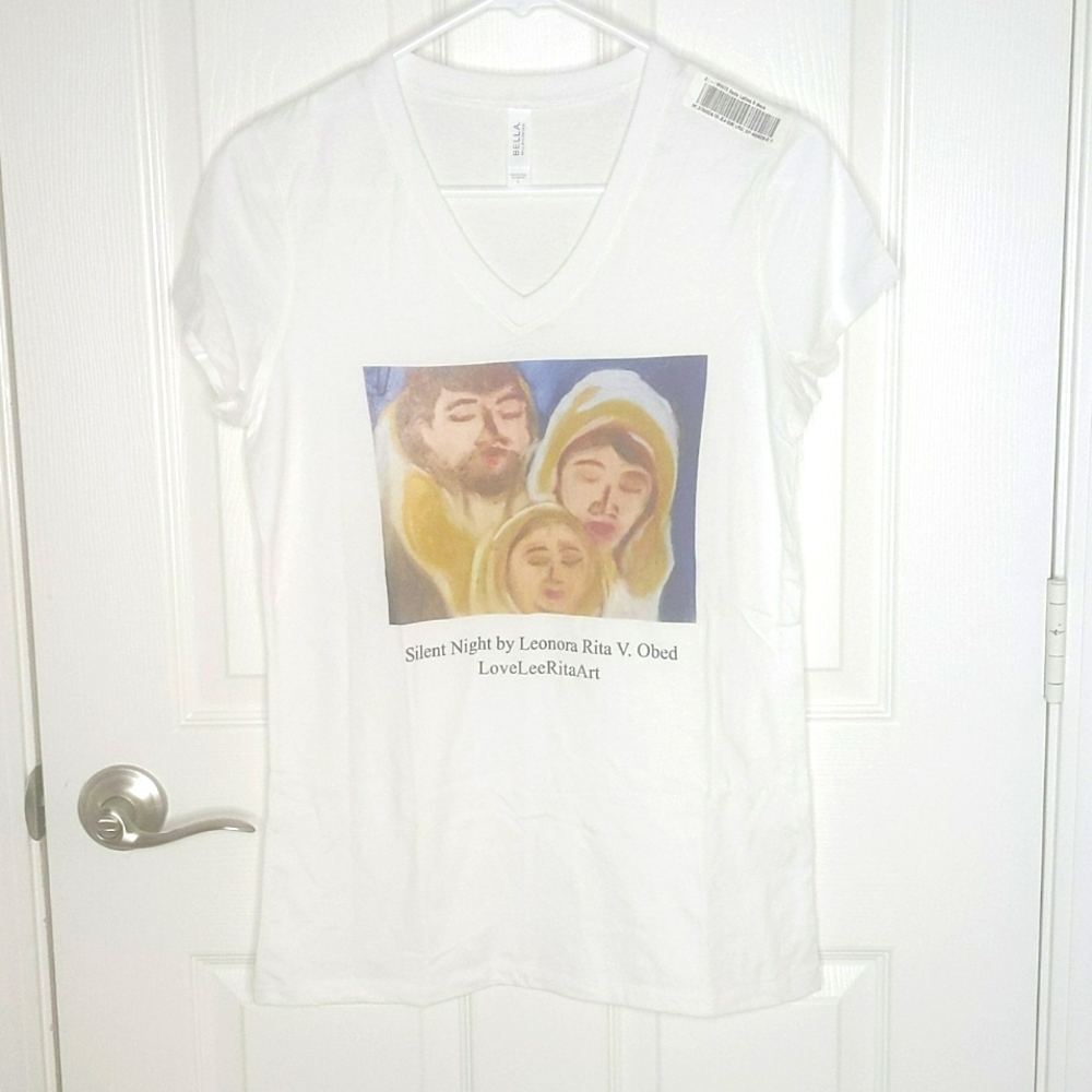 Bella Canvas Silent Night by Leonora Rita V. Obed v-neck t-shirt
